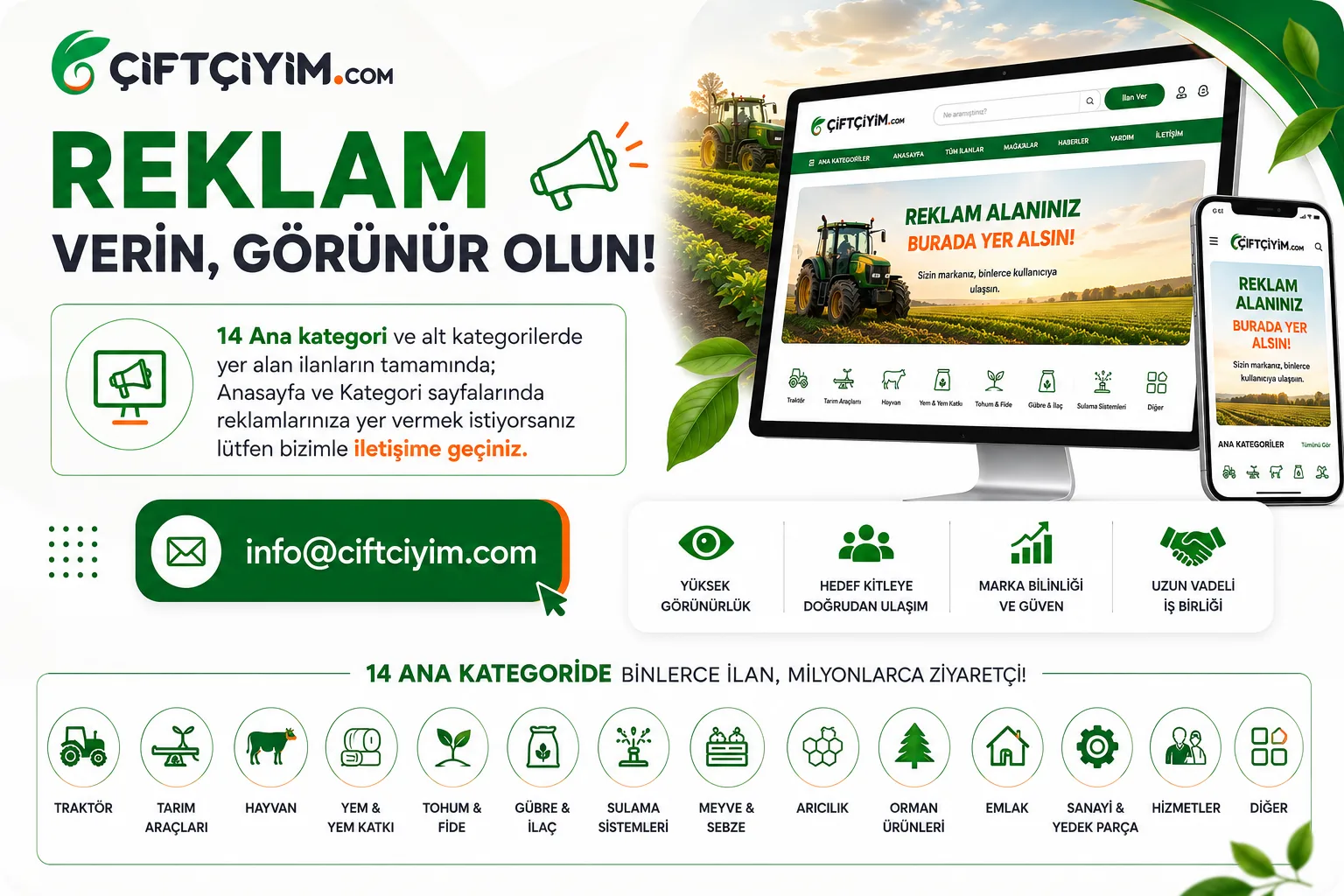 Çiftçiyim.com reklam alanları tanıtımı